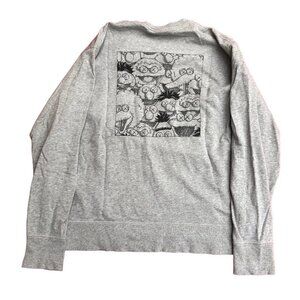 Rare Kaws X Uniqlo Sesame Street Sweater Large Gray